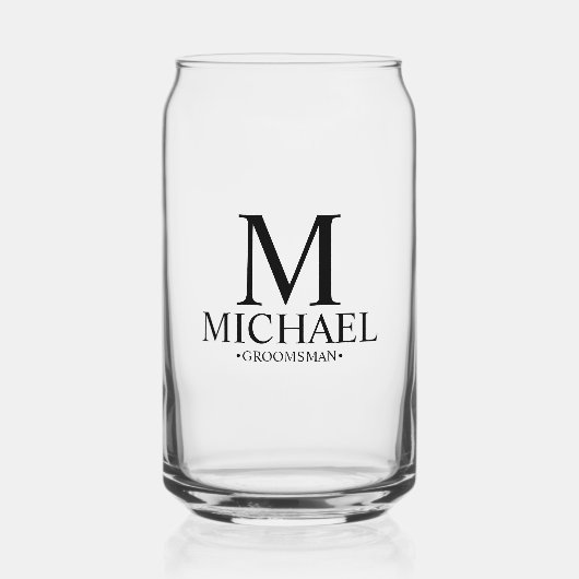 Moderne persoonlijke Groomsman Blikvorm Glas (Voorkant)