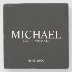 Moderne persoonlijke Groomsman Stenen Onderzetter