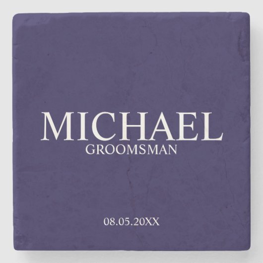 Moderne persoonlijke Groomsman Stenen Onderzetter (Voorkant)