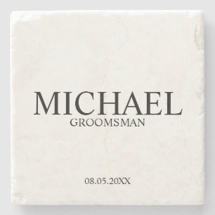 Moderne persoonlijke Groomsman Stenen Onderzetter