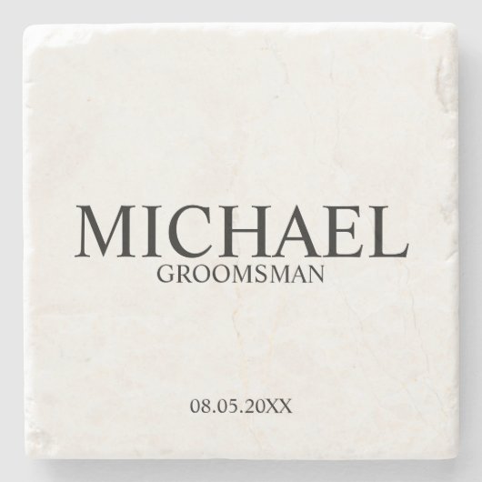 Moderne persoonlijke Groomsman Stenen Onderzetter (Voorkant)