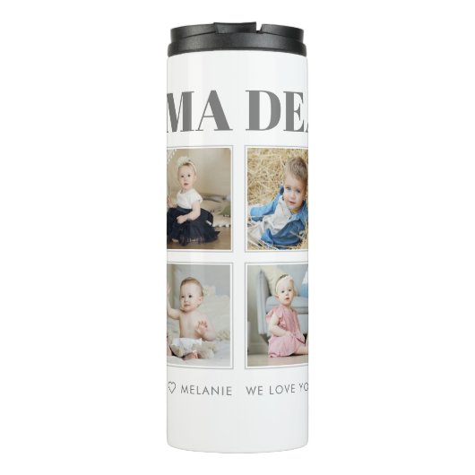 Moderne persoonlijke grootmoeder we houden van je  thermosbeker (Achterkant)