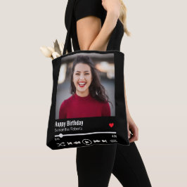 Moderne persoonlijke Happy Birthday-foto Tote Bag
