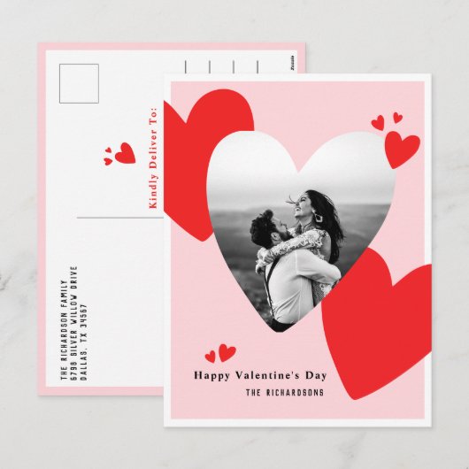 Moderne persoonlijke Happy Valentijnsdag foto Feestdagenkaart (Voorkant / Achterkant)