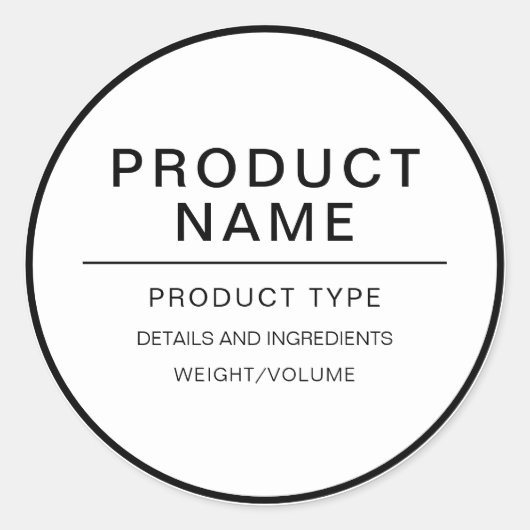 Moderne persoonlijke homemade-productlabel ronde sticker (Voorkant)