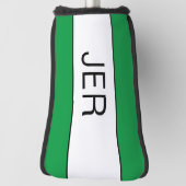 Moderne persoonlijke Initialen Monogram Groen Zwar Golfheadcover (Draai 90)