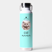 Moderne persoonlijke kattenmam Aangepaste naam Fot Waterfles (Voorkant)