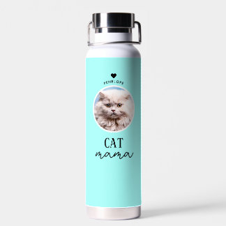 Moderne persoonlijke kattenmam Aangepaste naam Fot Waterfles