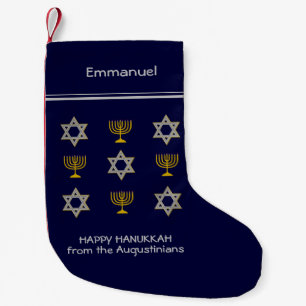Moderne persoonlijke kleine kerstvoorraad Hanukkah Kleine Kerstsok