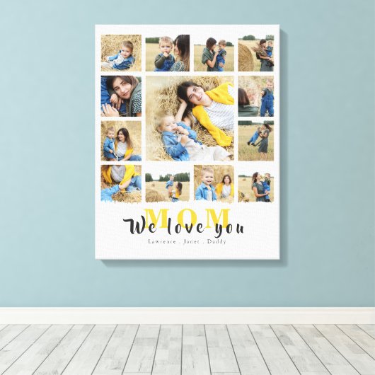 Moderne persoonlijke liefde voor je moeder foto va canvas afdruk (Insitu (Houten vloer))