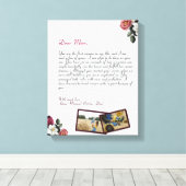 Moderne persoonlijke liefdesbrief met handgeschrev canvas afdruk (Insitu (Houten vloer))