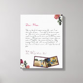 Moderne persoonlijke liefdesbrief met handgeschrev canvas afdruk (Voorkant)