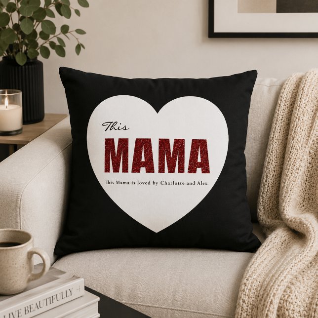 Moderne Persoonlijke Mama Hart Kussen (Creator heeft geüpload)
