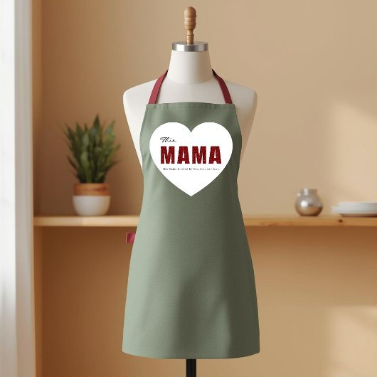 Moderne Persoonlijke Mama Hart Schort