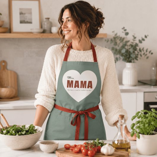 Moderne Persoonlijke Mama Hart Schort
