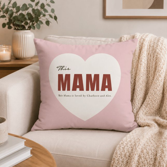 Moderne Persoonlijke Mama Hart Worpkussen Kussen (Creator heeft geüpload)