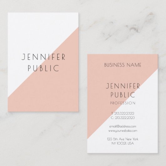 Moderne, persoonlijke minimalistische Sjabloon Visitekaartje (Voorkant / Achterkant)