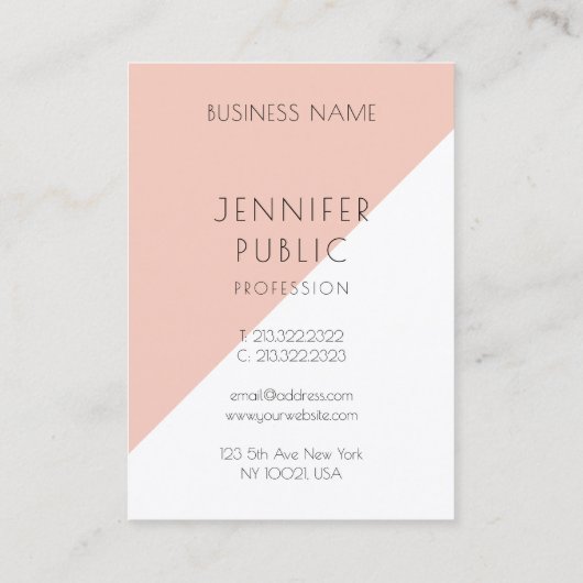 Moderne, persoonlijke minimalistische Sjabloon Visitekaartje (Achterkant)