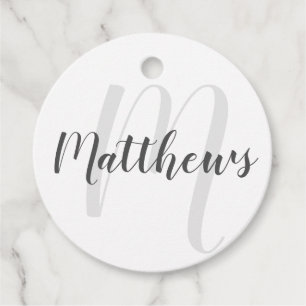 Moderne persoonlijke monogram en familienaam bedankjes labels