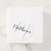 Moderne persoonlijke monogram en familienaam bedankjes labels (In situ)