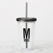 Moderne persoonlijke monogram en naam acryl drinkbeker (Voorkant)