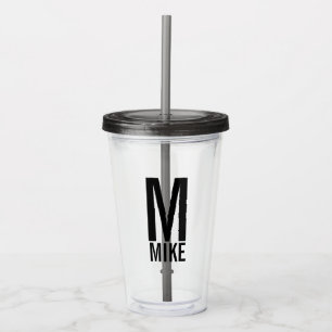 Moderne persoonlijke monogram en naam acryl drinkbeker