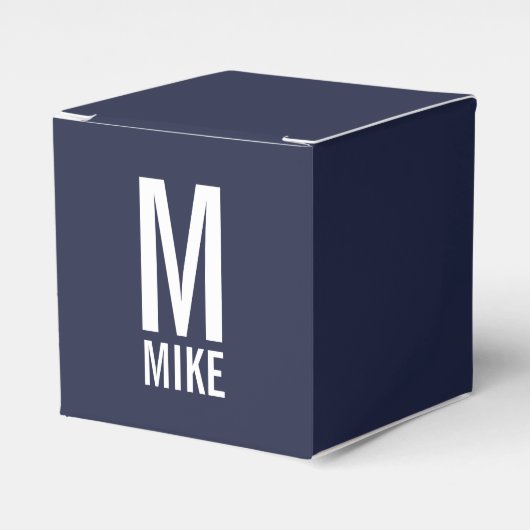 Moderne persoonlijke monogram en naam bedankdoosjes (Voorkant Zijde)