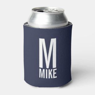 Moderne persoonlijke monogram en naam blikjeskoeler