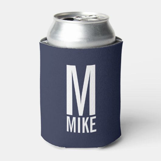 Moderne persoonlijke monogram en naam blikjeskoeler (Blikje Voorkant)