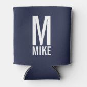 Moderne persoonlijke monogram en naam blikjeskoeler (Voorkant)