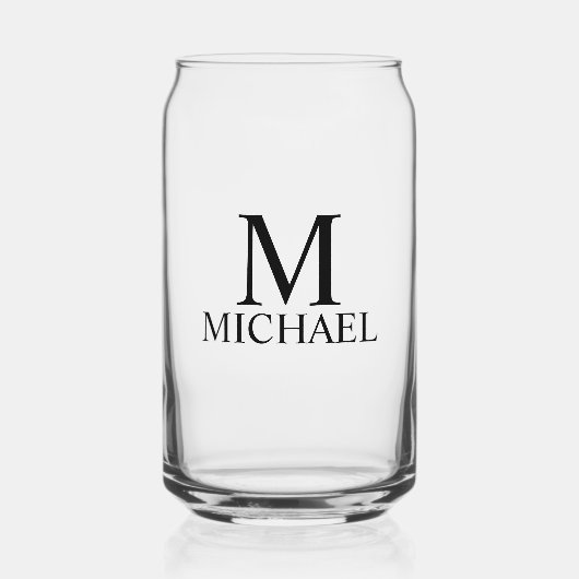 Moderne persoonlijke monogram en naam blikvorm glas (Voorkant)