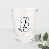 Moderne persoonlijke monogram en naam Bridesmaid Shot Glas
