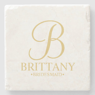 Moderne persoonlijke monogram en naam Bridesmaid Stenen Onderzetter