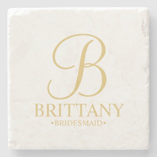 Moderne persoonlijke monogram en naam Bridesmaid Stenen Onderzetter (Voorkant)