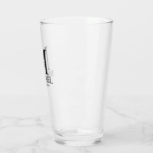 Moderne Persoonlijke Monogram en Naam Bruidsjonker Glas (Links)