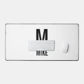 Moderne persoonlijke monogram en naam bureaumat (Keyboard & Muis)