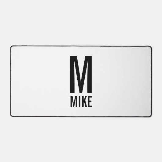 Moderne persoonlijke monogram en naam bureaumat (Voorkant)