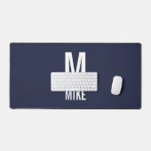 Moderne persoonlijke monogram en naam bureaumat (Keyboard & Muis)