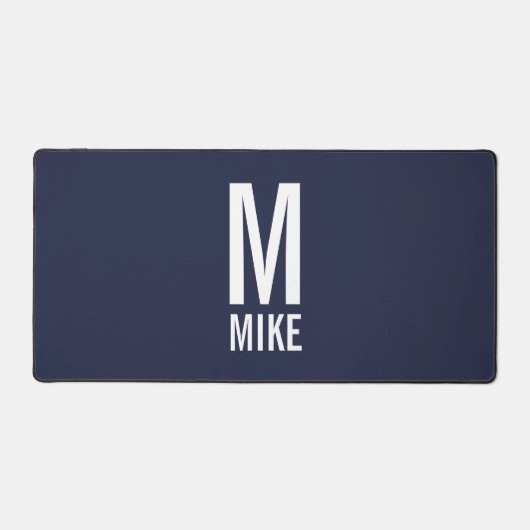 Moderne persoonlijke monogram en naam bureaumat (Voorkant)