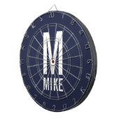 Moderne persoonlijke monogram en naam dartbord (Voorkant Rechts)