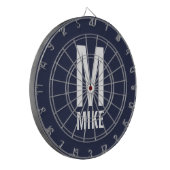 Moderne persoonlijke monogram en naam dartbord (Voorkant Links)