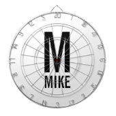 Moderne persoonlijke monogram en naam dartbord (Voorkant)