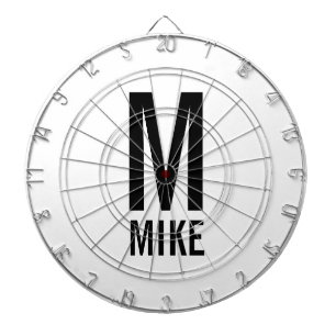 Moderne persoonlijke monogram en naam dartbord