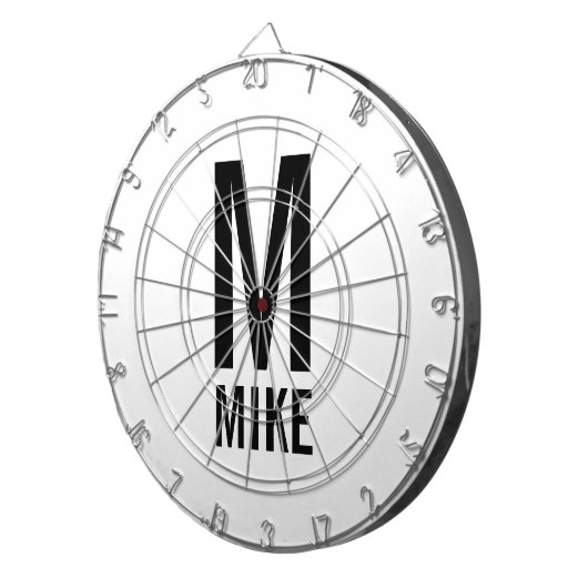 Moderne persoonlijke monogram en naam dartbord (Voorkant Rechts)