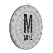 Moderne persoonlijke monogram en naam dartbord (Voorkant Links)