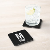 Moderne persoonlijke monogram en naam drankjes onderzetter (Rechterzijde)