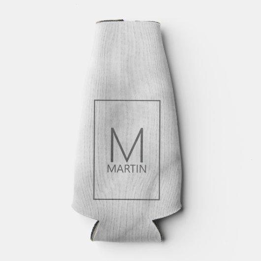 Moderne persoonlijke monogram en naam flesjeskoeler (Voorkant)