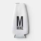 Moderne persoonlijke monogram en naam flesjeskoeler (Voorkant)