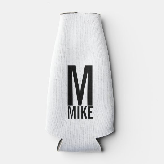 Moderne persoonlijke monogram en naam flesjeskoeler (Voorkant)