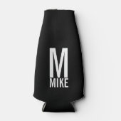 Moderne persoonlijke monogram en naam flesjeskoeler (Voorkant)